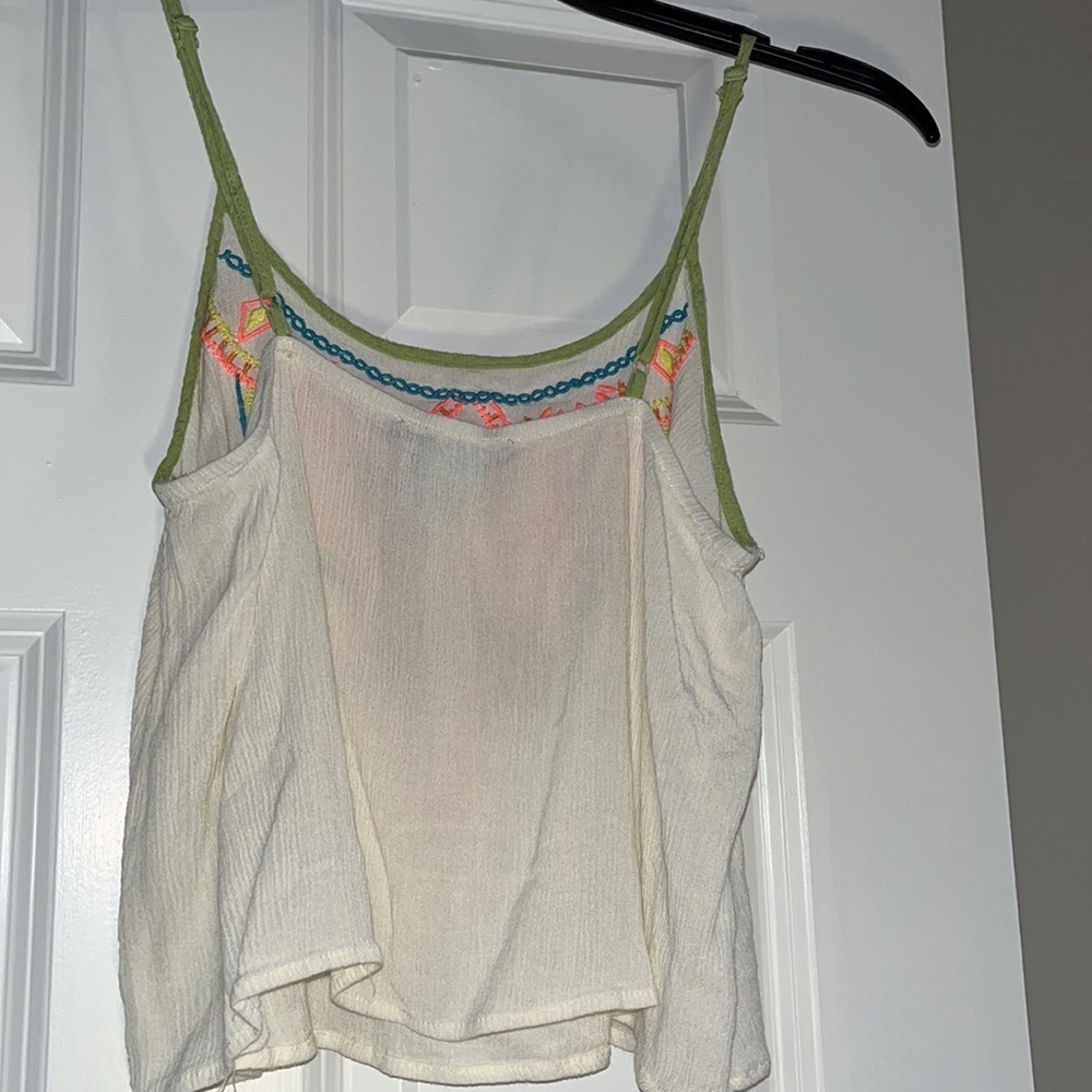 Small Flying Tomato White Aztec Pattern Boho Crop… - image 4